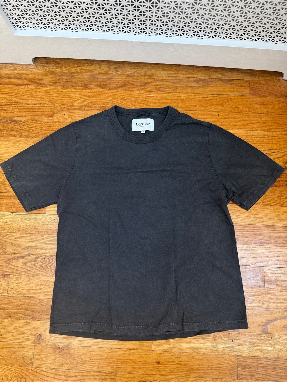 Corridor - Classic Crew Neck T-Shirt in Washed Black